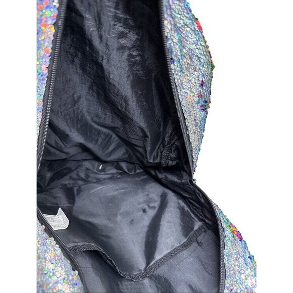 Rainbow Sequin Reversable Backpack W/Dual Zipper Compartments & Adjustable Strap - Picture 9 of 9